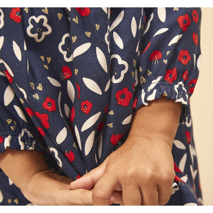 Jurk met lange mouwen met bloemenprint voor meisjes 