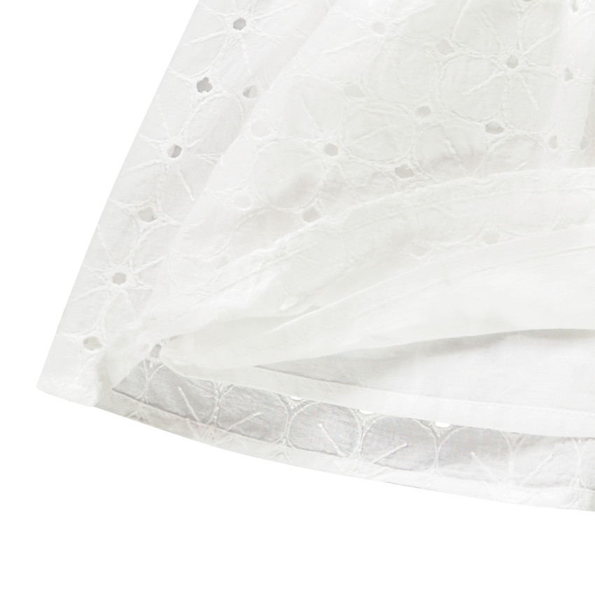 Jupe courte patineuse en broderie anglaise pour fille 