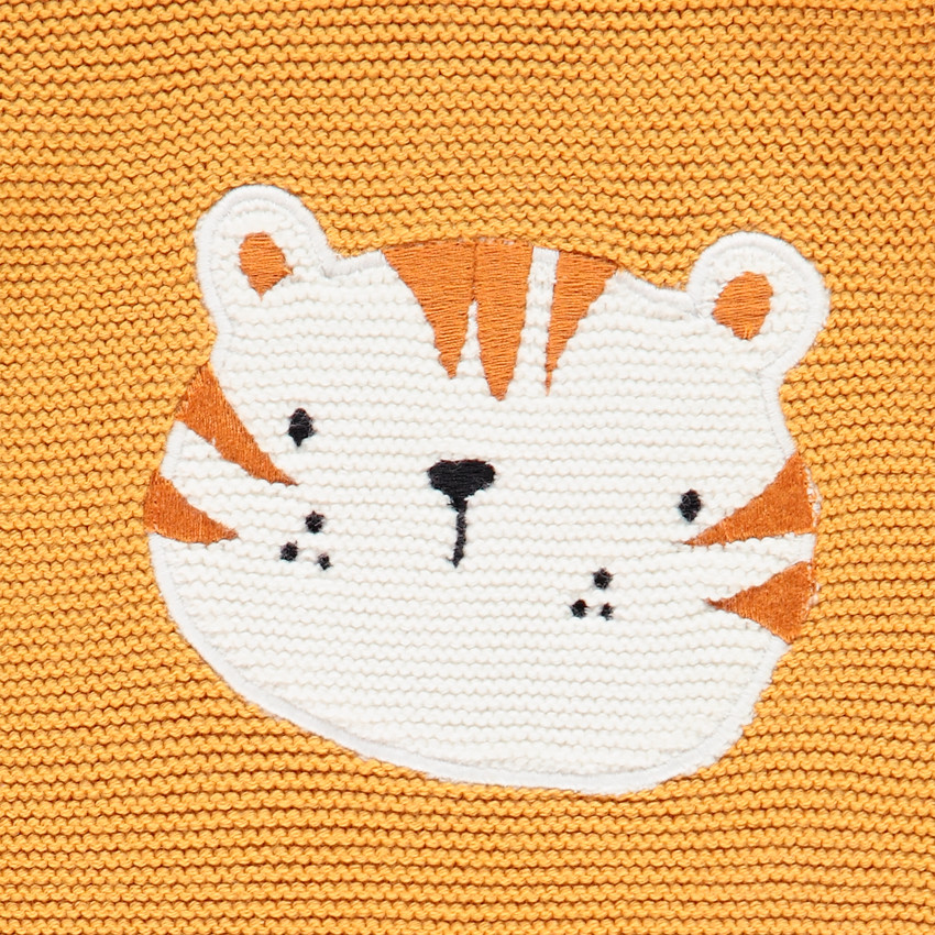 Combinaison longue en maille motif tigre pour bébé garçon 