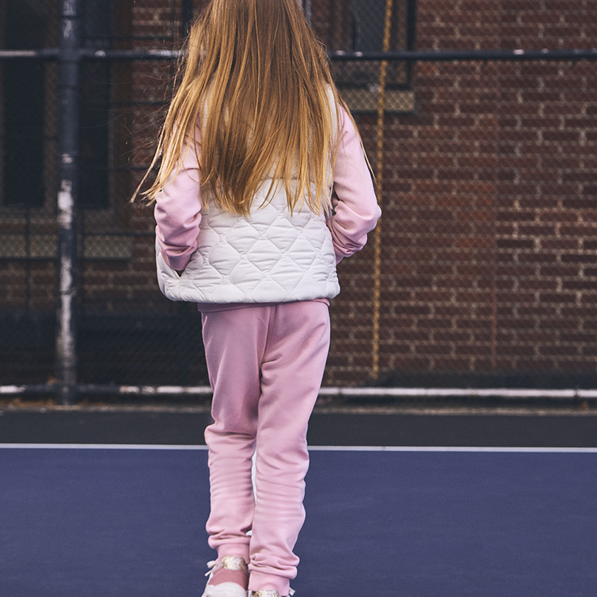 Doudoune sans manches bi-matière sherpa/padding pour fille 
