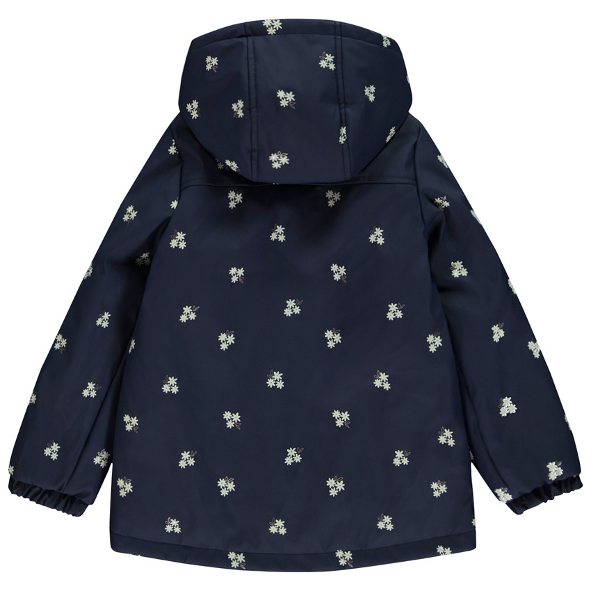 Parka gomme doublée imprimé fleurs pour fille 