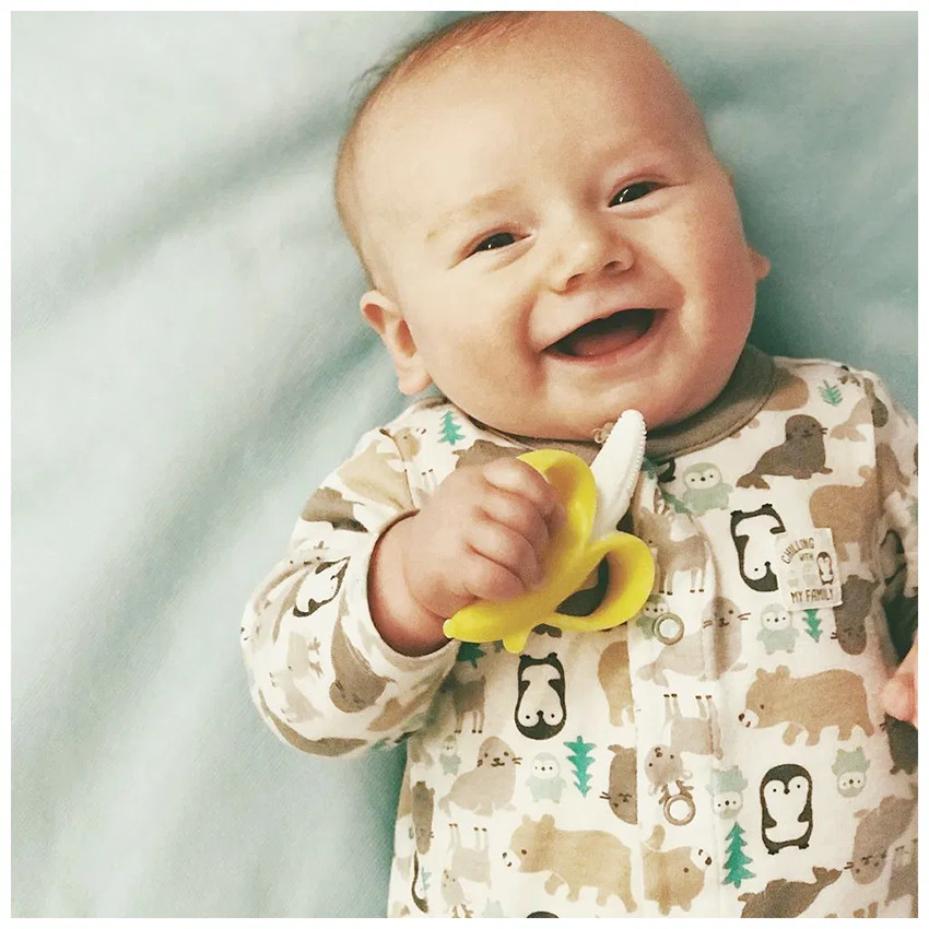 Jouet de dentition forme de banane en silicone 3m+ 