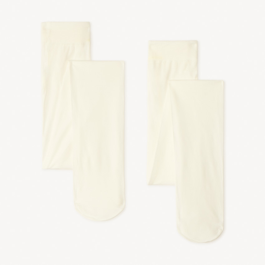 Set van 2 paar effen panty's voor meisjes 