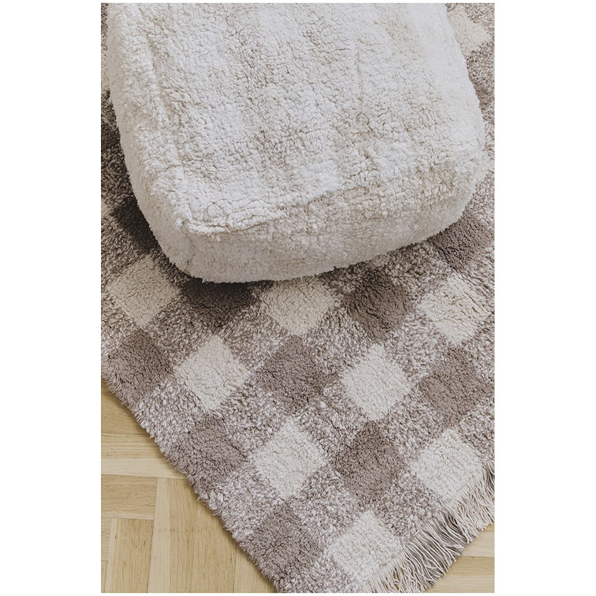 Tapis lavable 90x120cm Vichy Marron 