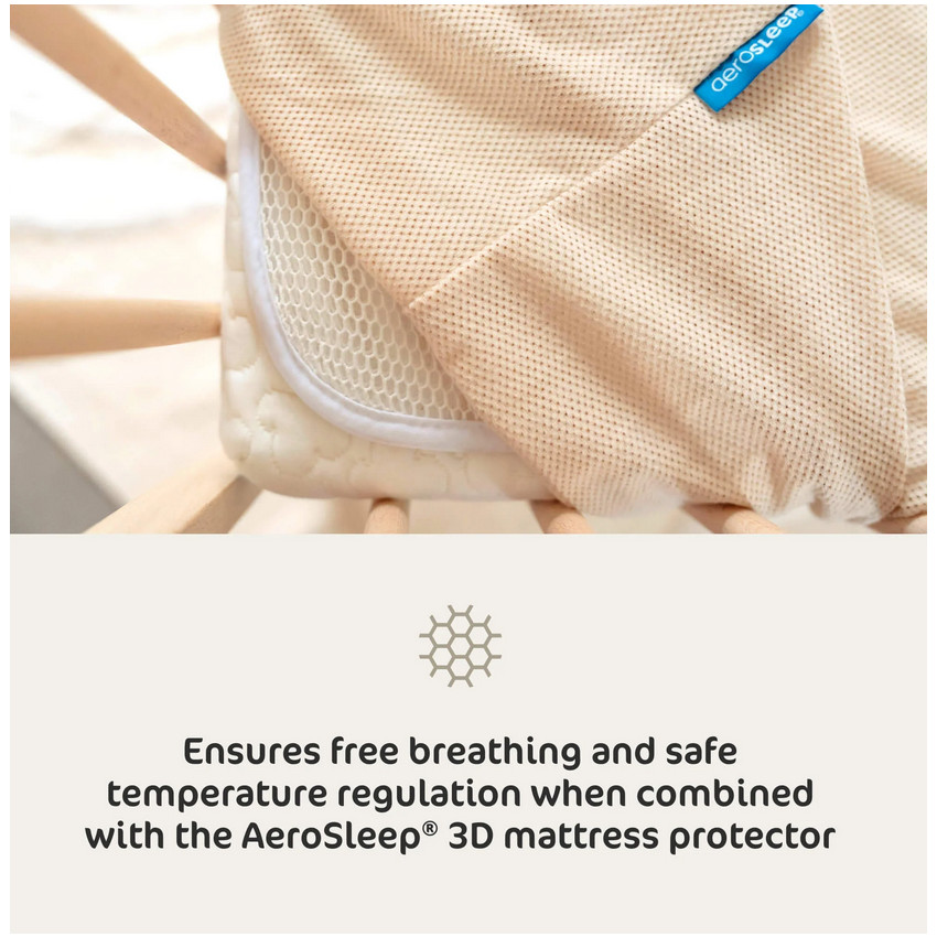 Draps housse 3D Sleep Safe 60x120cm Almond 