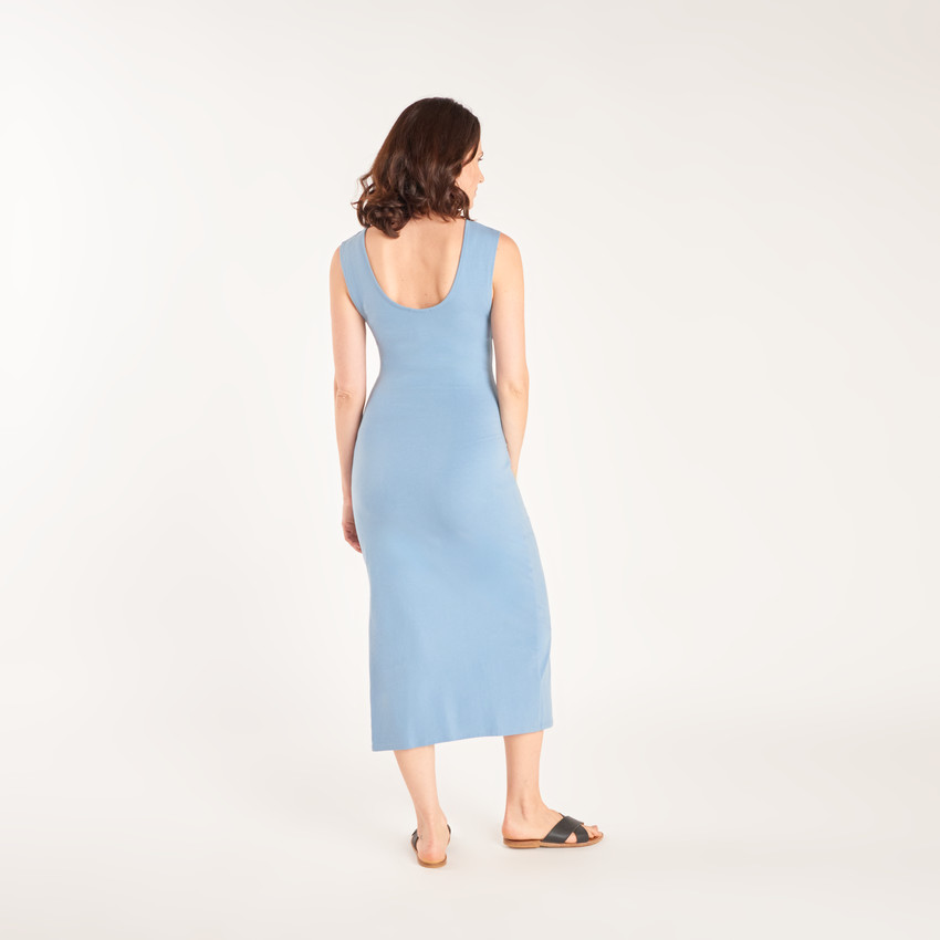 Lang lichte jersey jurk voor zwangere vrouwen 