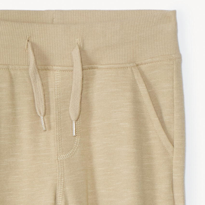 Joggings in uni slub fleece voor jongens 