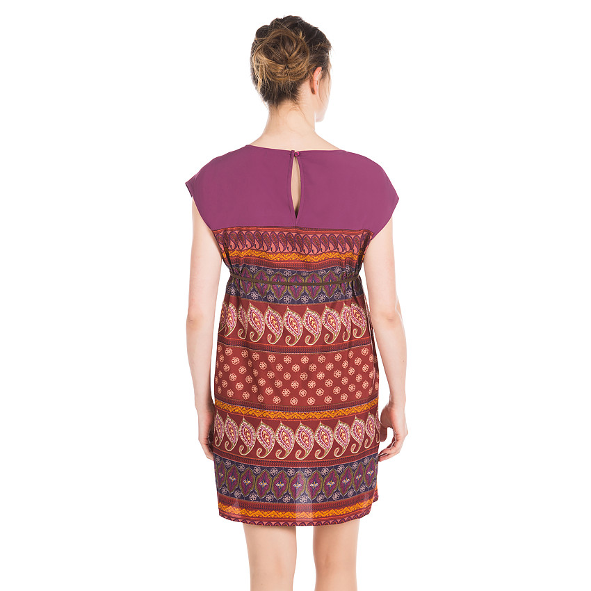 Korte mouwen jurk met cachemireprint 