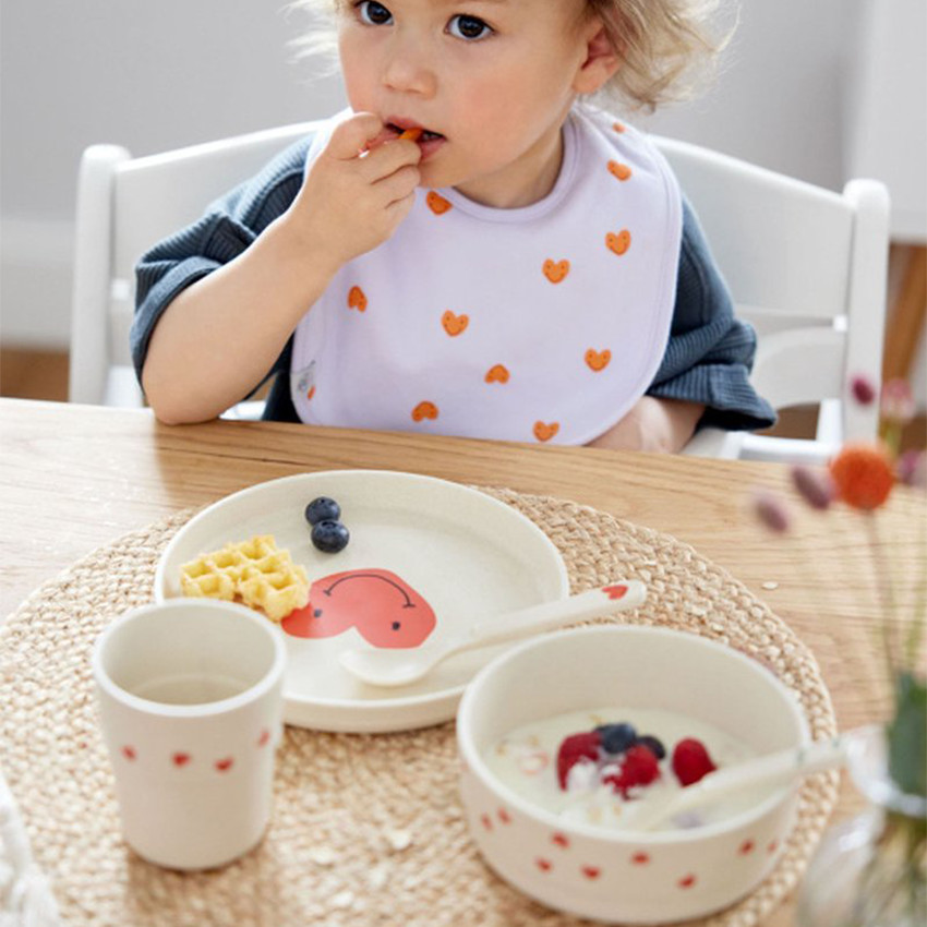 Assiette Enfants Happy Rascals Heart Lavender 