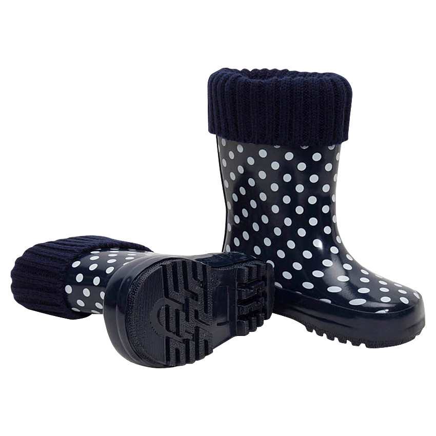 Bottes de pluie en caoutchouc avec col en tricot et intérieur fourré du 24 au 29 