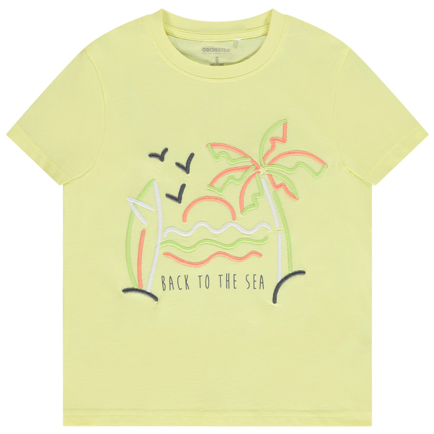 T-shirt met korte mouwen en 3D borduren voor jongen 