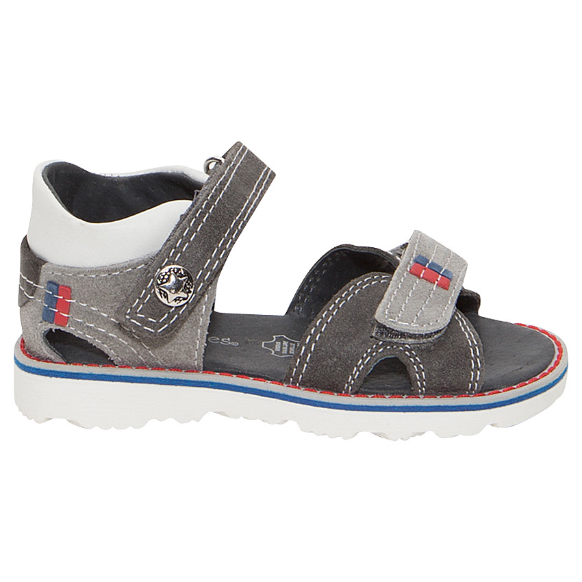 Nu-pieds en cuir avec ouverture à scratchs 