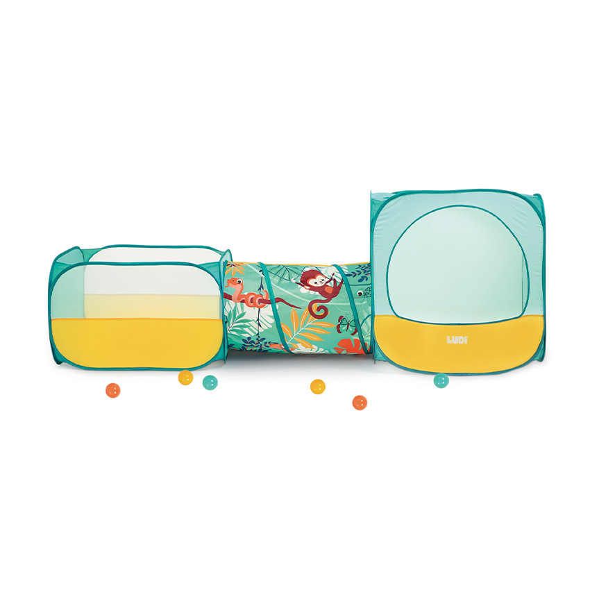 Parcours de jeu et de motricité pop-up Jungle avec 30 balles 
