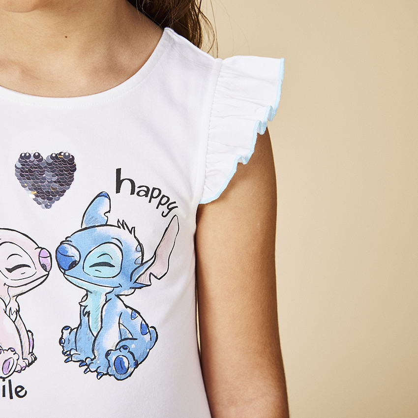Robe effet 2 en 1 print Stitch & Angel Disney pour fille 