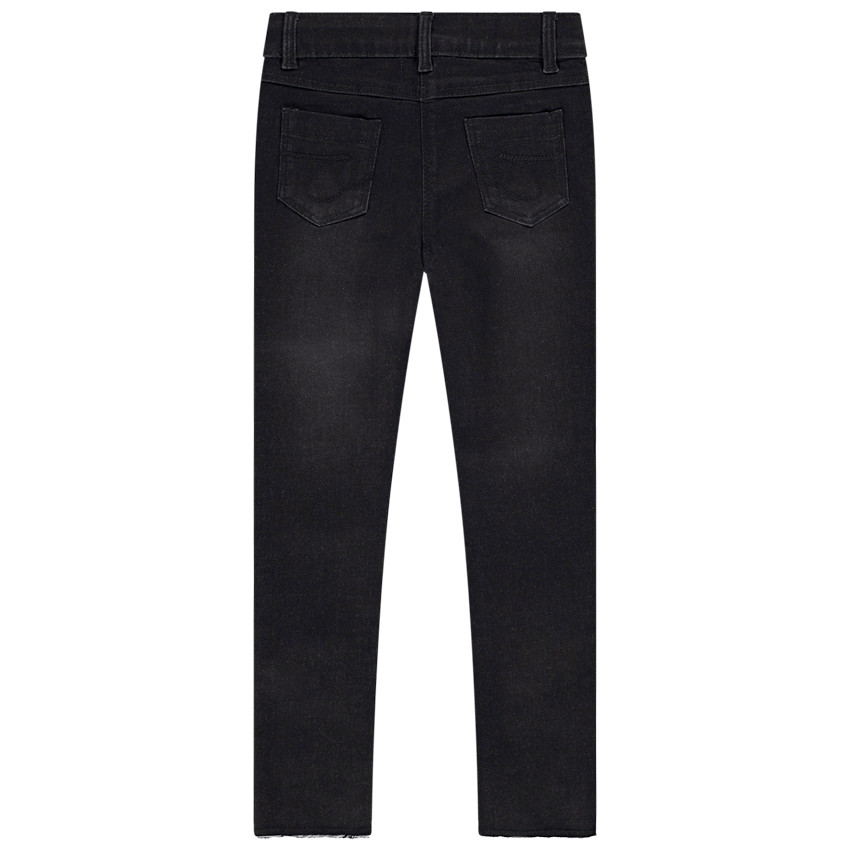 Jean skinny avec broderies et patchs sequins pour fille 