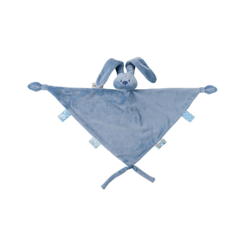 Maxi Doudou plat lapin Lapidou 65x40 cm - Bleu Foncé  