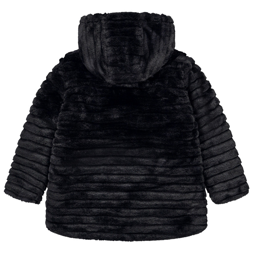 Manteau à capuche en fausse fourrure pour fille 
