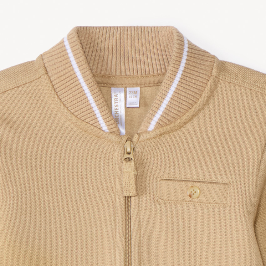 Teddy kraag gebreide vest voor babyjongen 