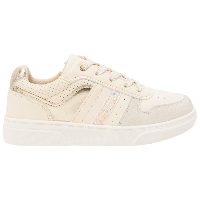 Baskets basses brillantes et pailletées à zip pour fille 