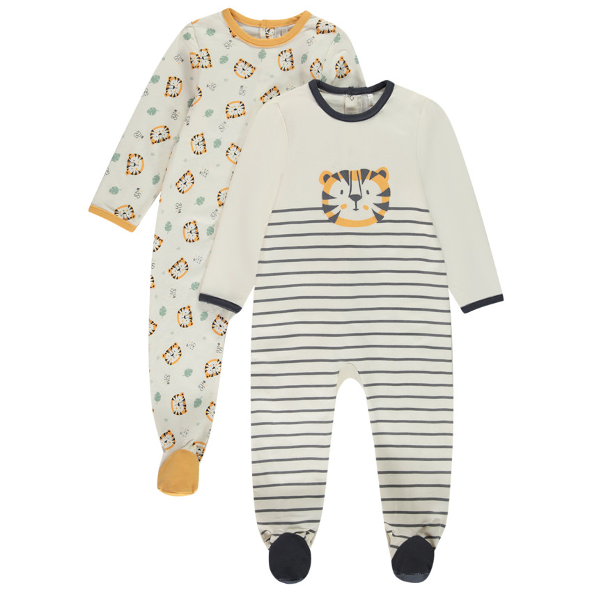 Lot de 2 dors-bien tigre pour bébé garçon avec ouvertures différentes selon l'âge 