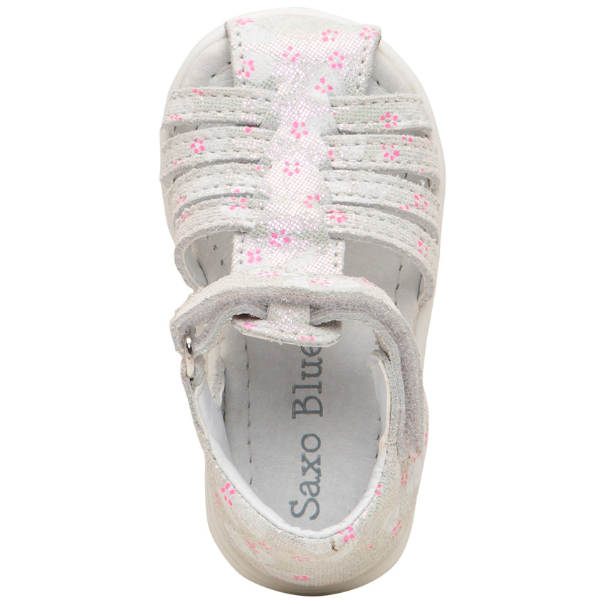 Nu-pieds en cuir à petit motif floral pour bébé fille 