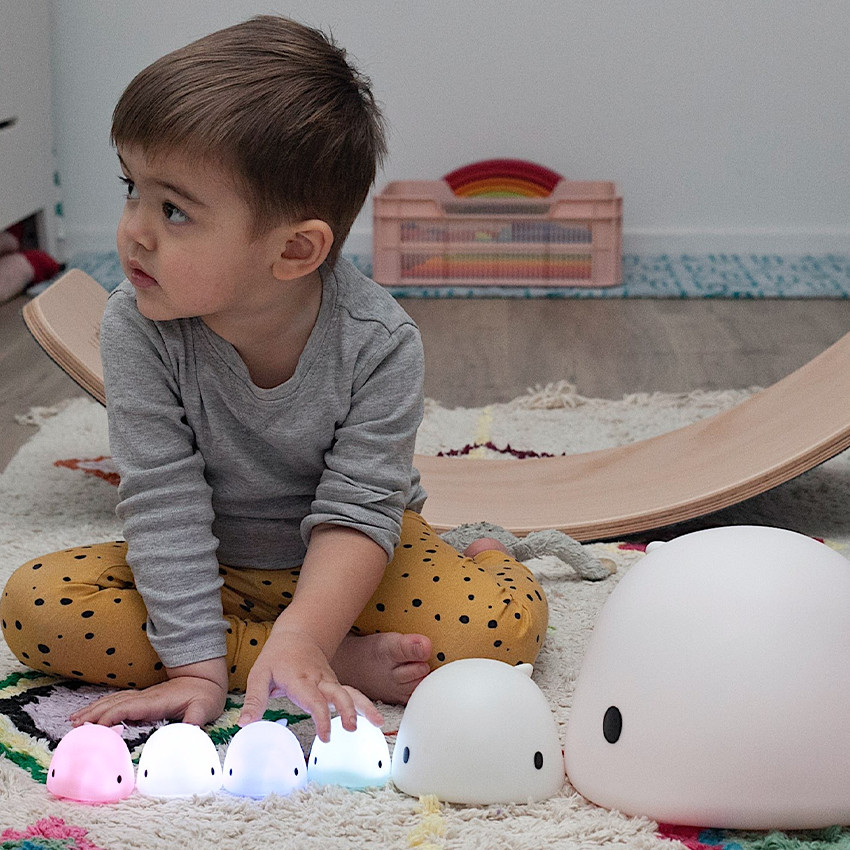 Nachtlamp - Walvis Moby - Medium - oplaadbaar - Wit  