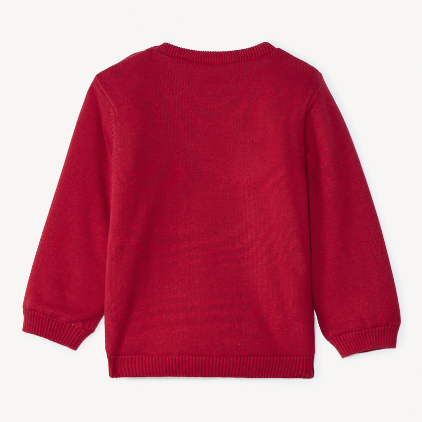 Pull de Noël en tricot doublé sherpa pour bébé garçon 