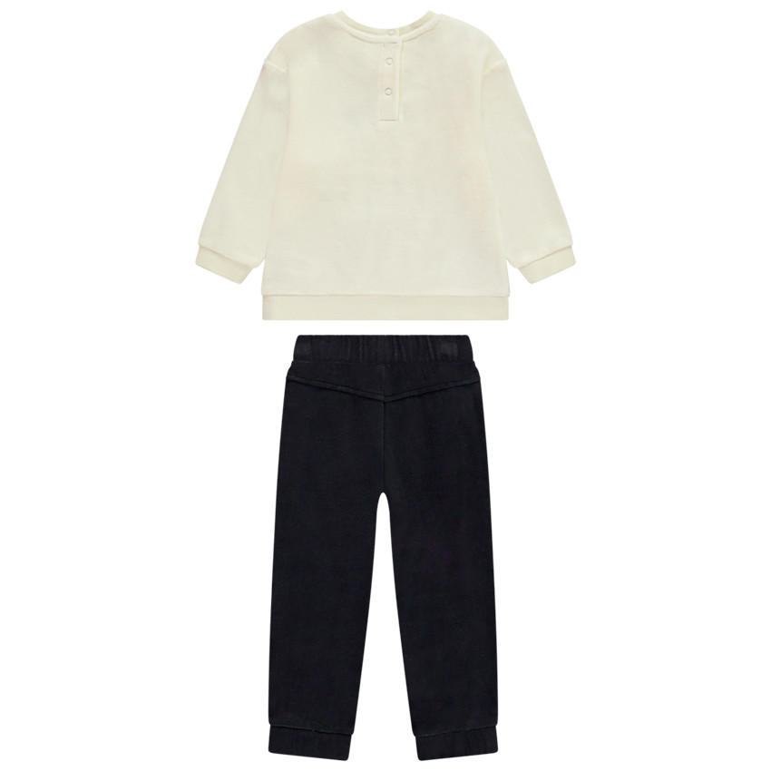 Ensemble sweat fantaisie + pantalon en velours pour bébé fille 