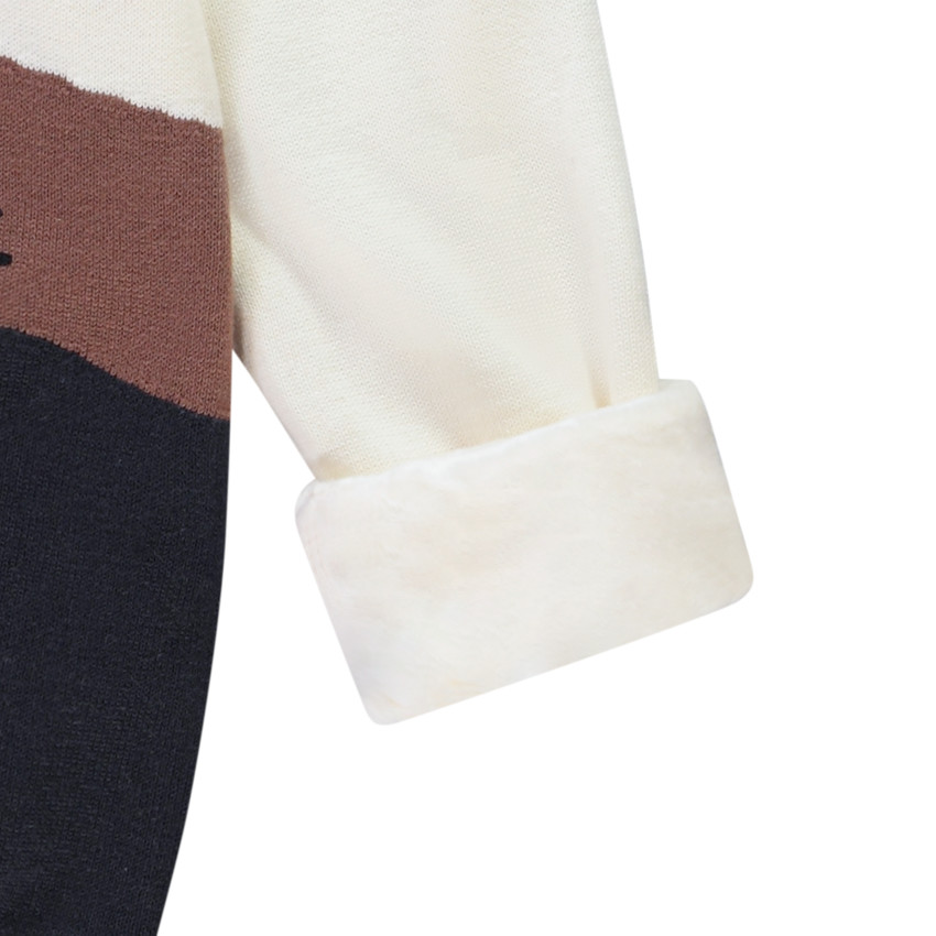 Pull tricot avec doublure velours et motif forêt pour garçon 