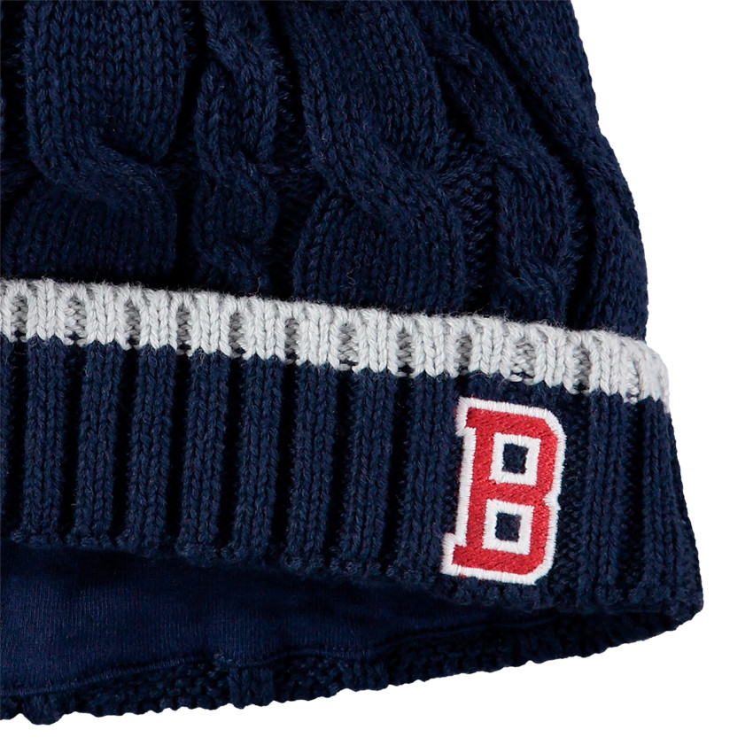 Bonnet en tricot torsadé doublé jersey 