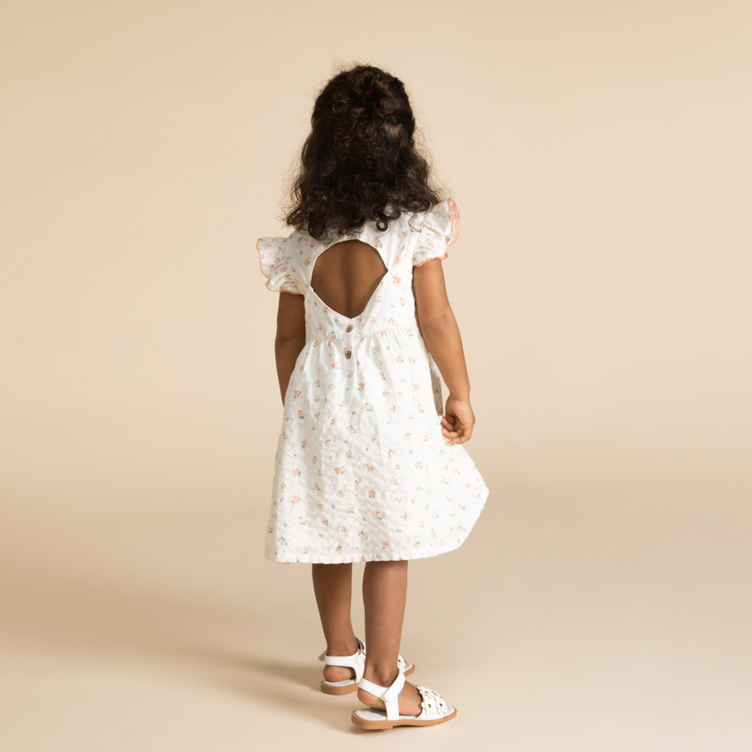 Jurk met korte mouwen met bloemen voor meisjes 