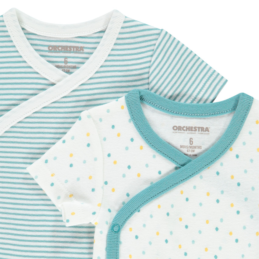 Lot de 2 bodies en coton imprimés pour bébé garçon  