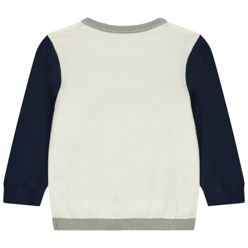 Trui in gebreid speels colour block effect voor baby jongen 
