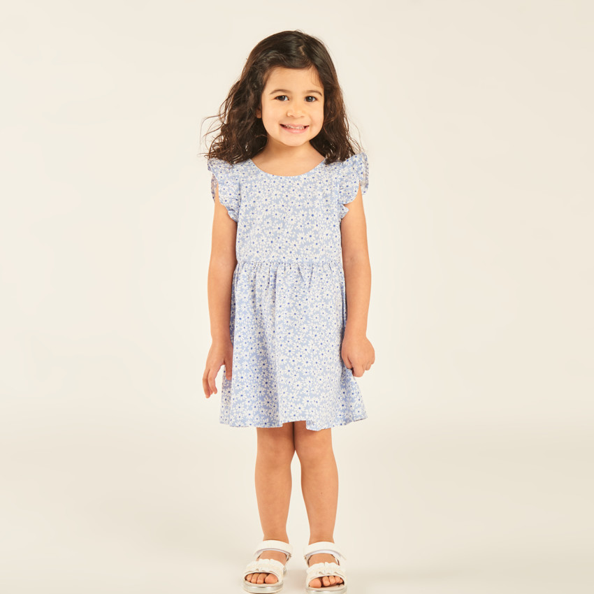 Robe à imprimé fleuri et dos plongeant pour bébé fille 