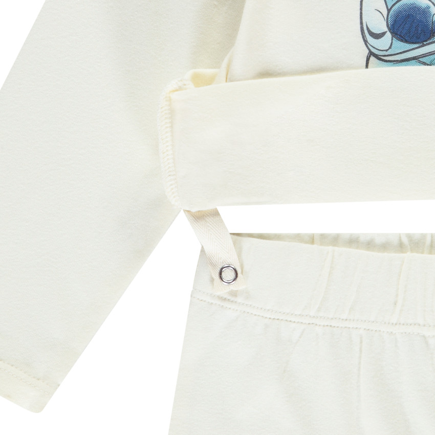 Set pyjama 2 pièces uni Stitch Disney pour bébé fille avec finitions différentes selon l'âge 