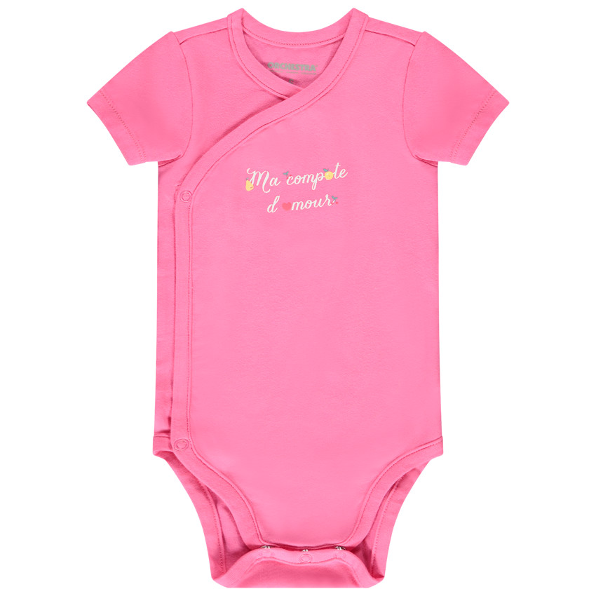 Lot de 5 bodies manches courtes pour bébé fille - Ouvertures différentes selon l'âge 