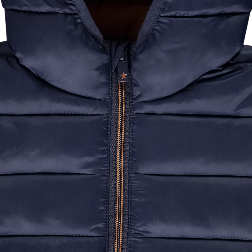 Lichte donsjas met kap tweekleurig voor jongen 