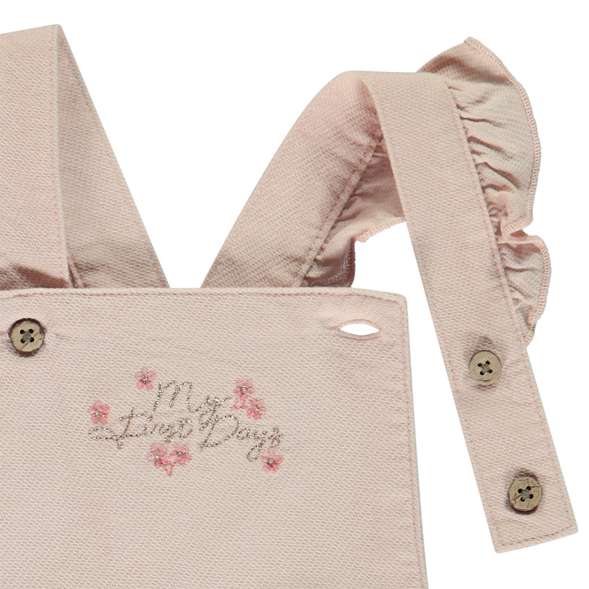 Ensemble 2 pièces avec barboteuse brodée pour bébé fille 