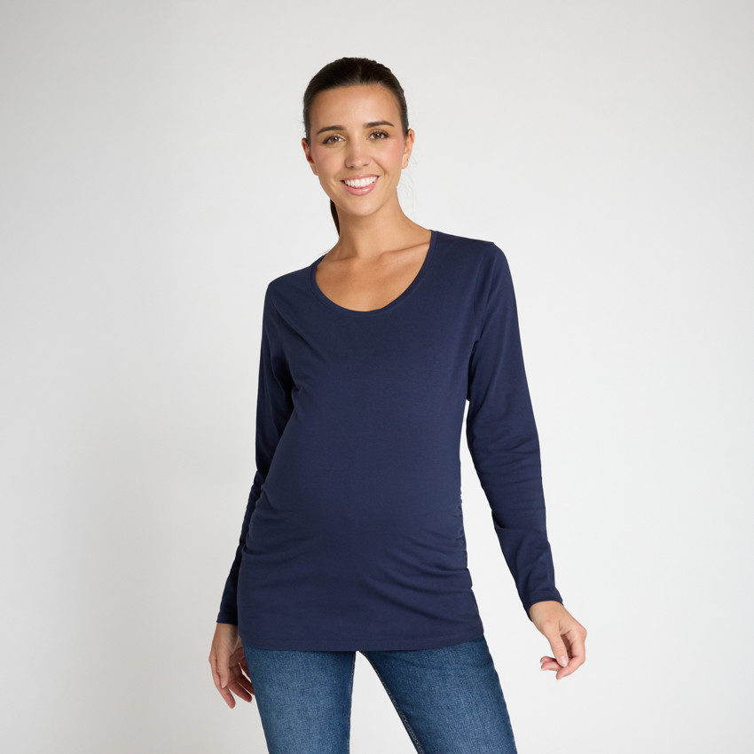 Langarmig zwangerschapsshirt in effen kleur 