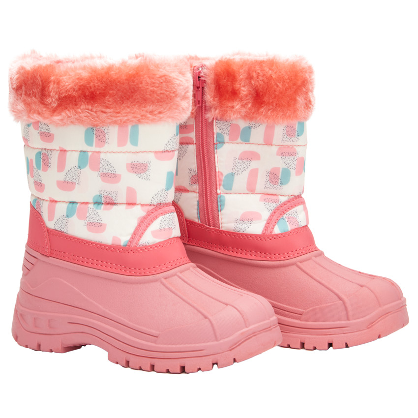 Après-ski zippés et imprimés avec fausse fourrure pour fille 