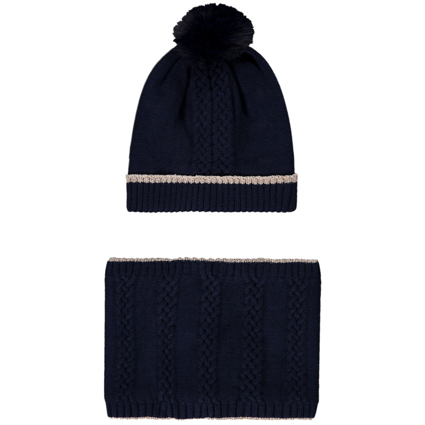 Muts en snood van gebreid sherpa voor meisjes 