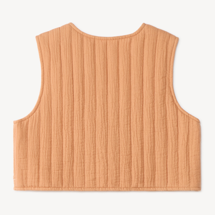 Gilet sans manches fille broderie florale 