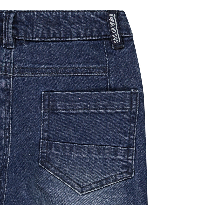Straight fit jeans van denim met used look voor jongens 