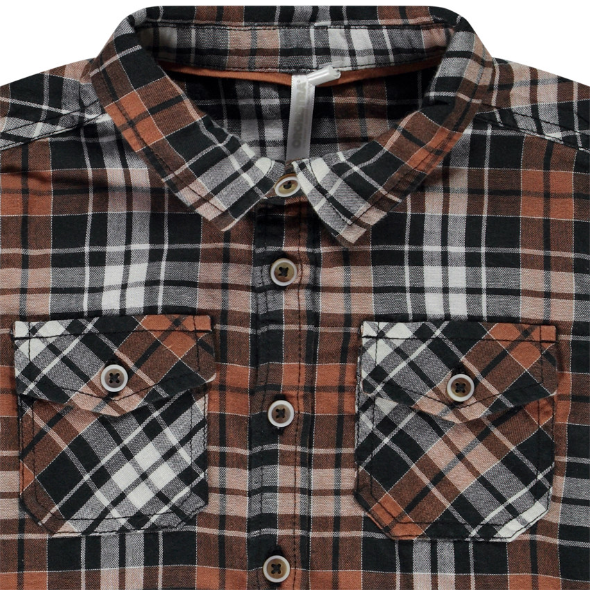 Baby jongens overhemd met lange mouwen en ruitjes 