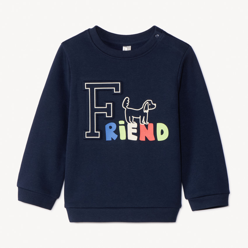 Sweatshirt in fleece met embossed print voor babyjongens 