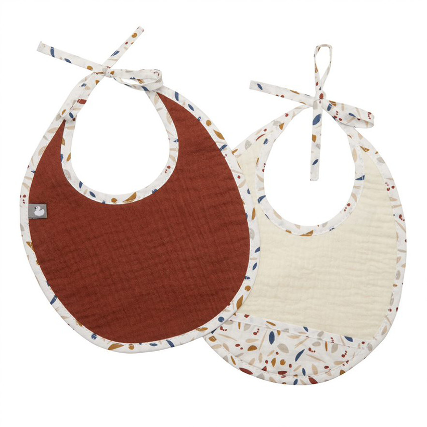 Lot de 2 Bavoirs naissance en gaze de coton - Portofino 