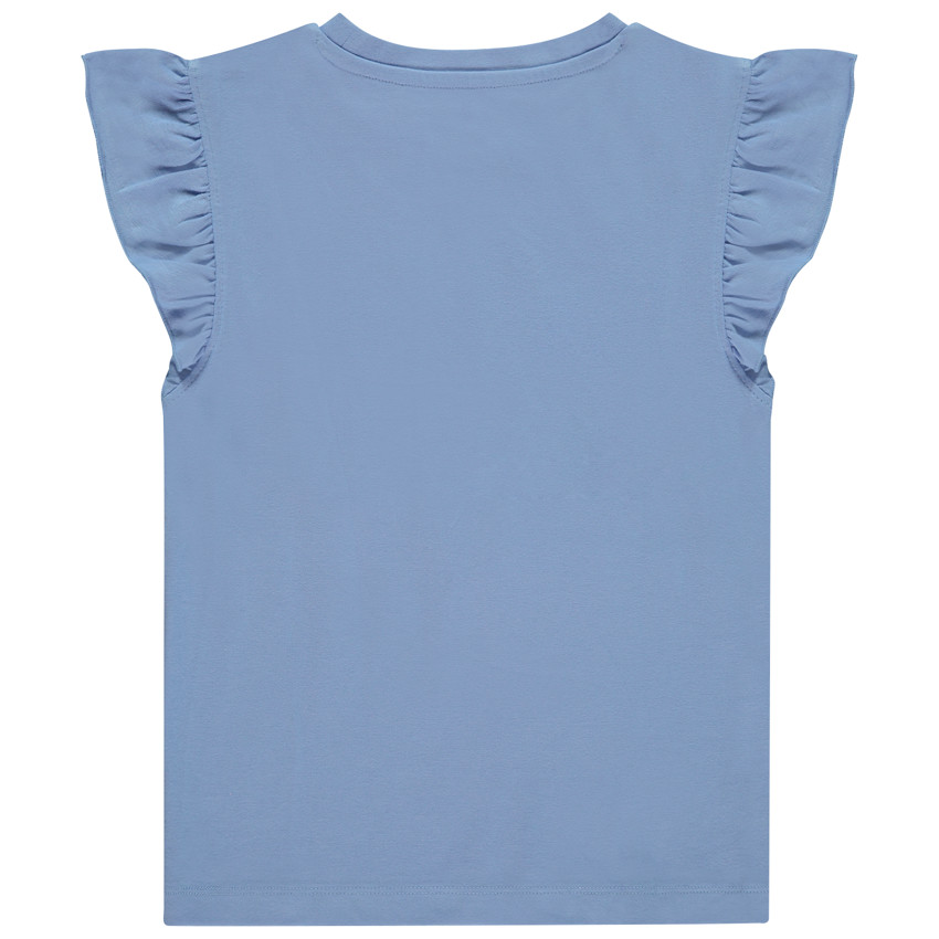 T-shirt manches courtes à fleur ajouée pour fille 