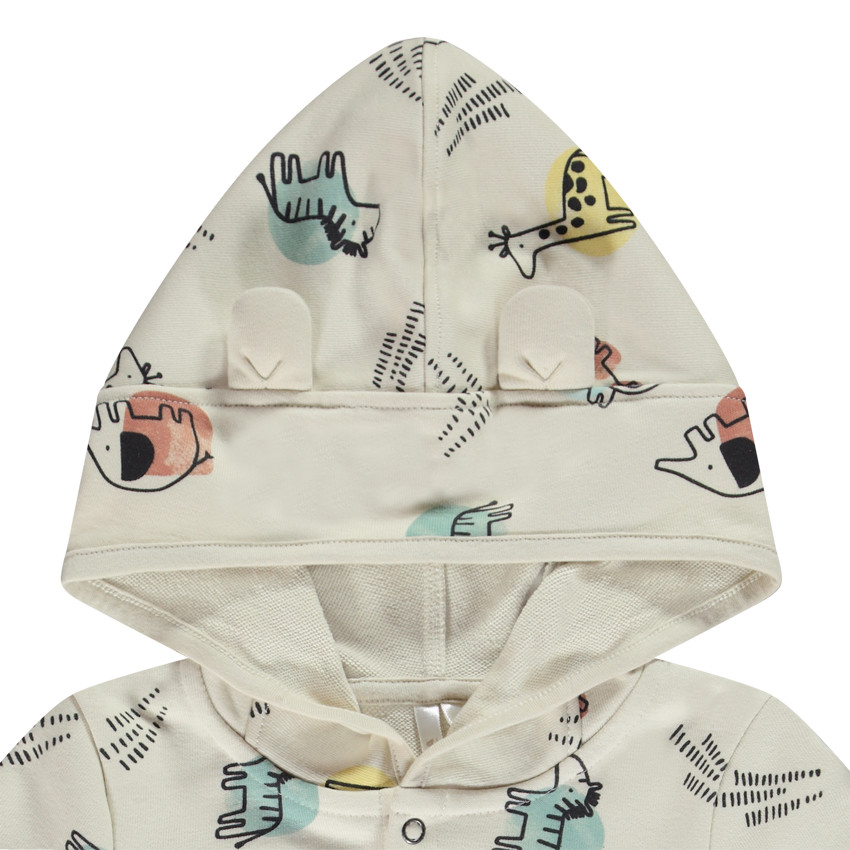 Combinaison courte en molleton imprimé animaux pour bébé garçon 