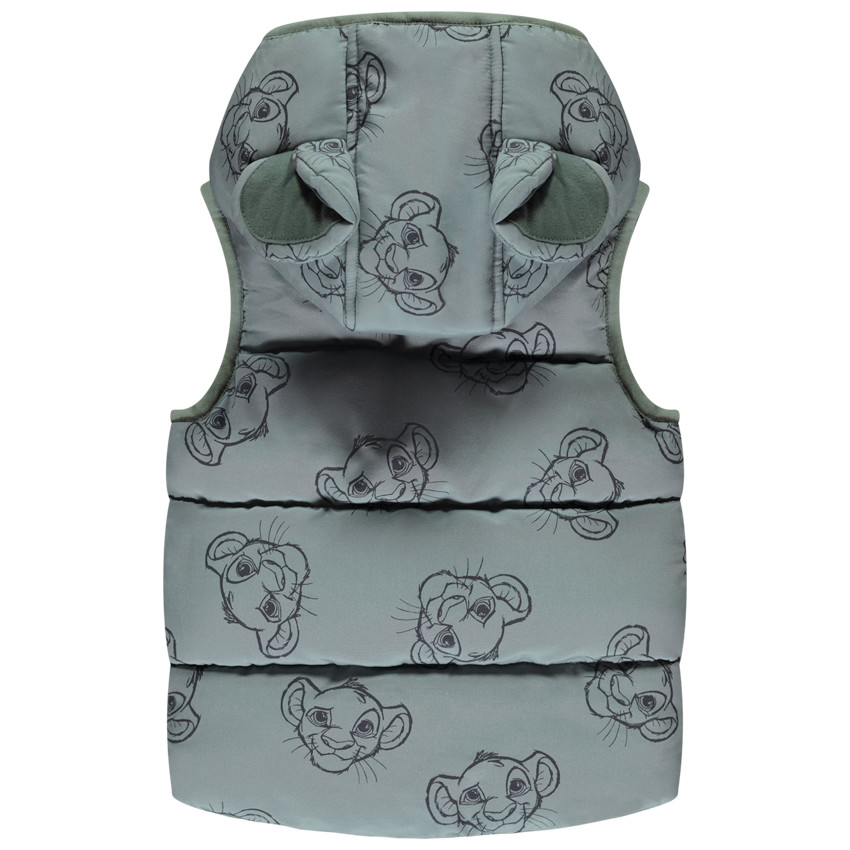 Donsjas zonder mouwen met Simba Disney-print voor baby jongen 