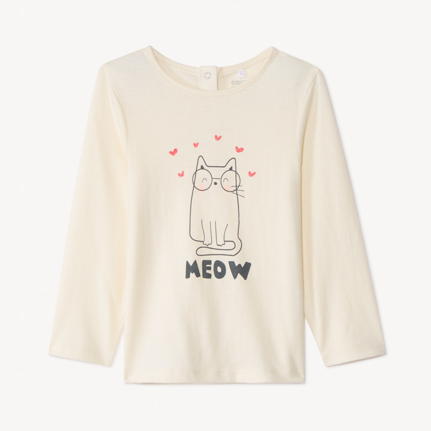 T-shirt met lange mouwen en fantasieprint voor babymeisje 
